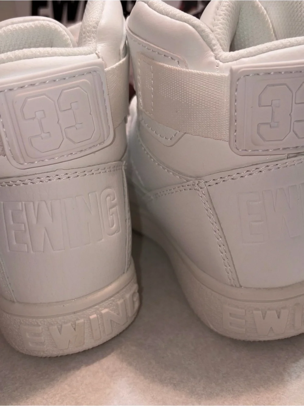 Patrick Ewing Kids All-White Basketball Sneakers